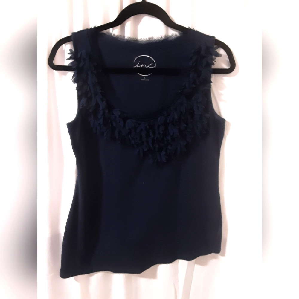 Asymmetrical flutter trim tank - INC by Macy's